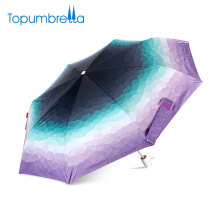 Venta al por mayor de Sun Protection Fashion Colorful Travel Gradual cambio impresión Summer Woman Umbrella